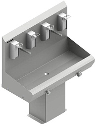 Умывальники бесконтаткные коленного включения (двухсекционные)