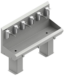 Умывальники бесконтаткные коленного включения (трехсекционные)
