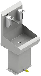 Бесконтатные умывальники педального включения (односекционные)