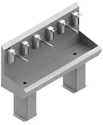 Умывальники бесконтактные сенсорного включения (трехсекционные)