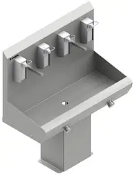 Умывальники бесконтаткные коленного включения (двухсекционные)