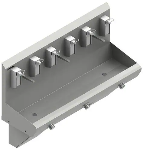 Умывальники бесконтаткные коленного включения (трехсекционные) Умывальник бесконтактный У3СК-2.2.2 производства А-сталь