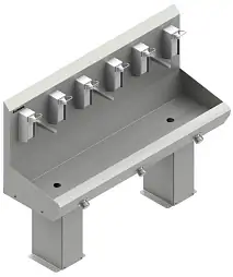 Умывальники бесконтаткные коленного включения (трехсекционные)